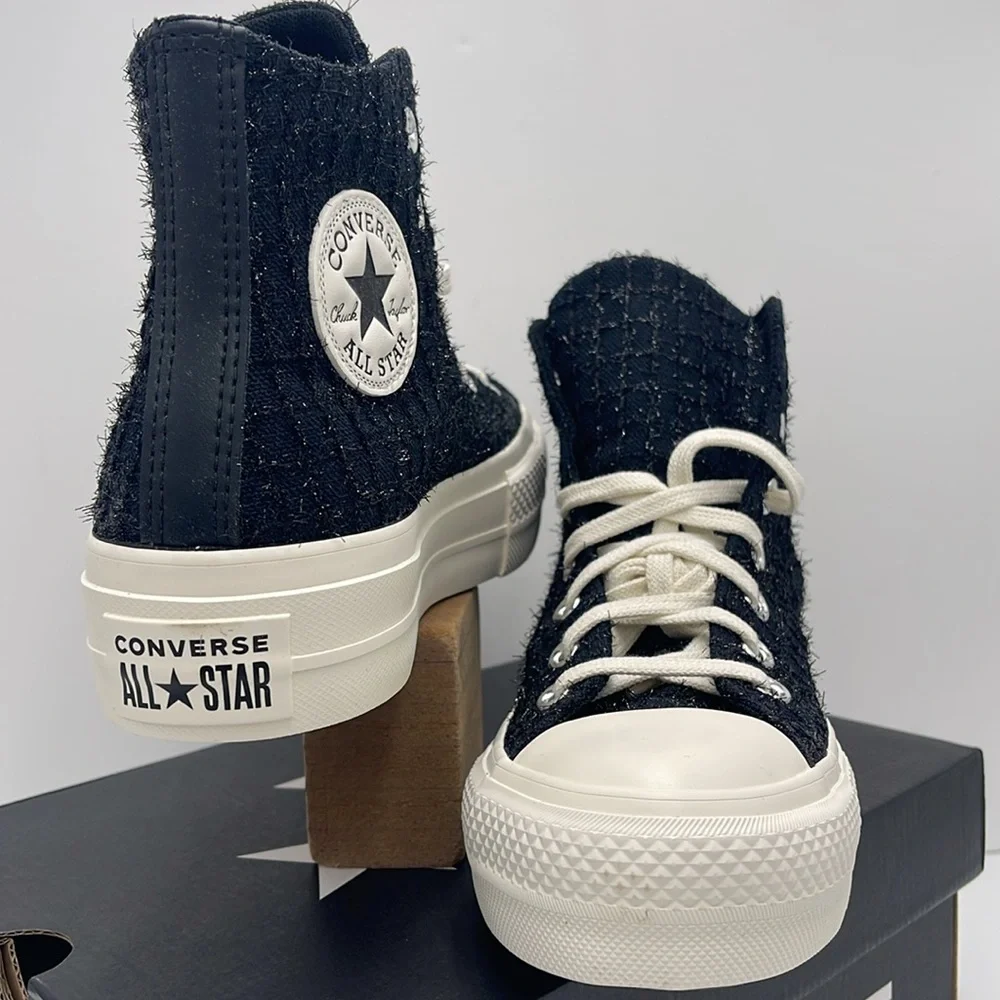 Converse WMNS CTAS LIFT HI BLACK/SILVER/EGRET A12740C Platforms Sneakers